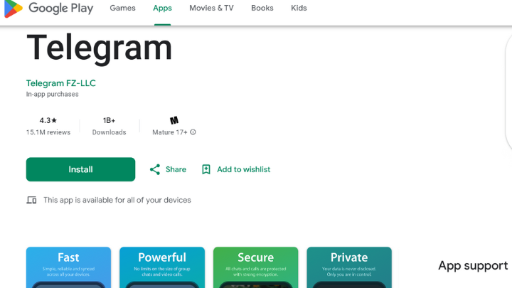 Telegram App on Play Store