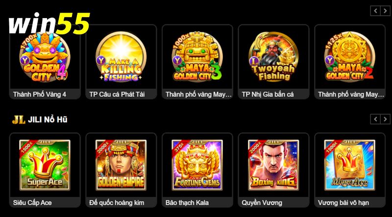 Sảnh nổ hũ (slots game) Win55