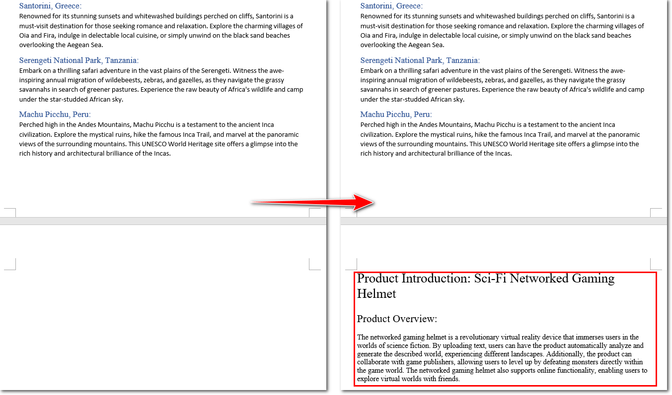 Before & After Combining Word Documents by Cloning 