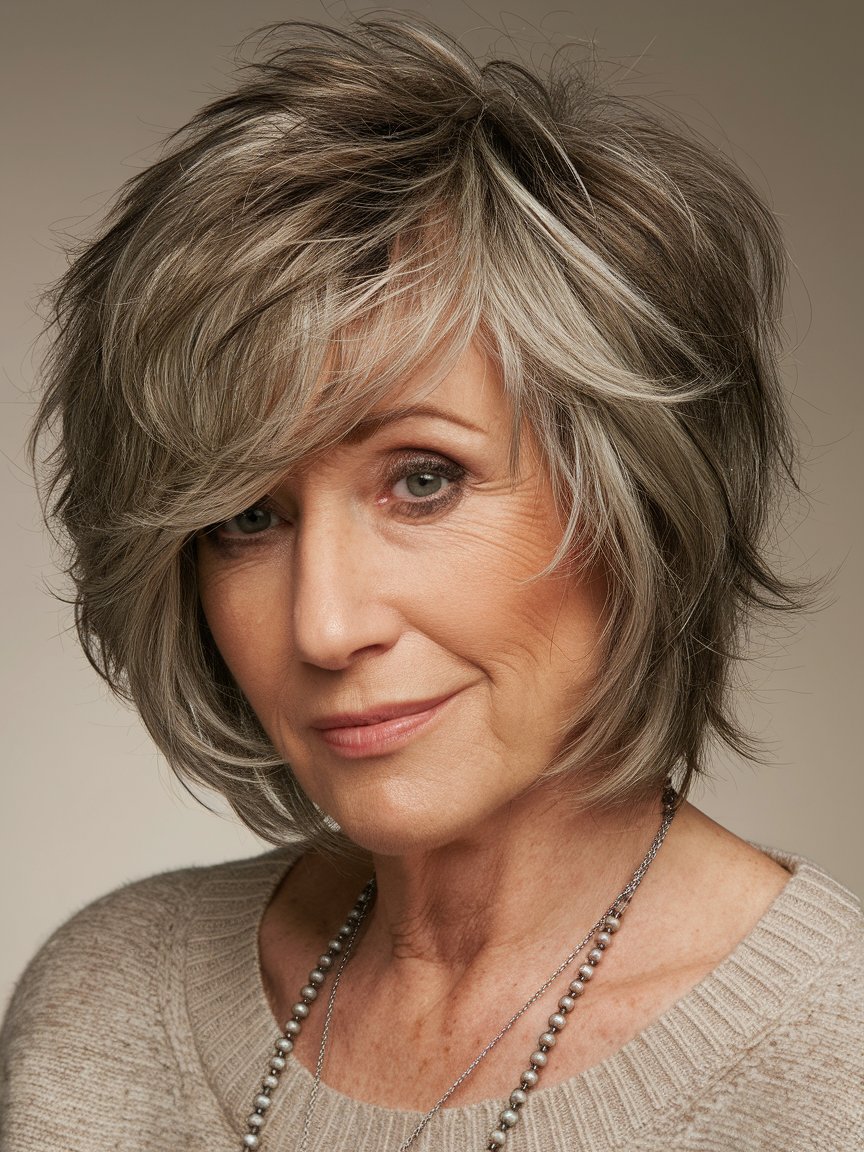 14. Short Layered Cut with Voluminous Crown