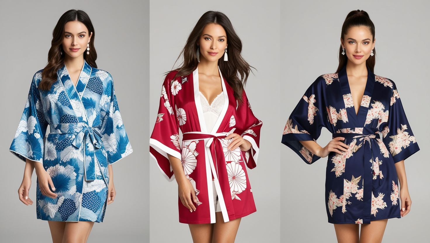 Huahua Women Sexy Short Kimono