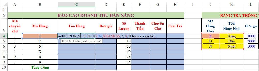 Cách sửa lỗi na hàm Vlookup