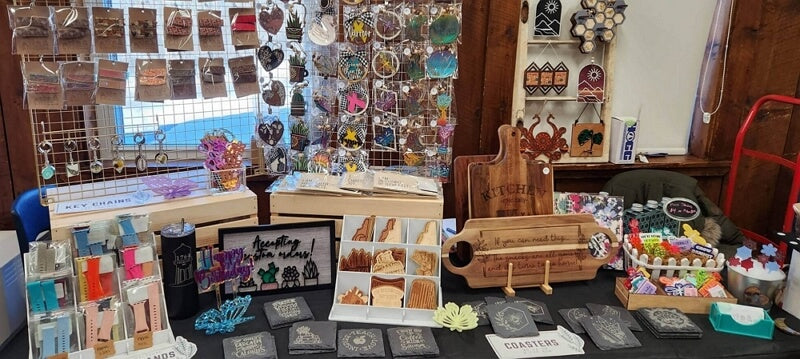 craft show selling laser-cut and engraved products