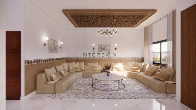 Desain Interior Luxury Moroccan Living Room