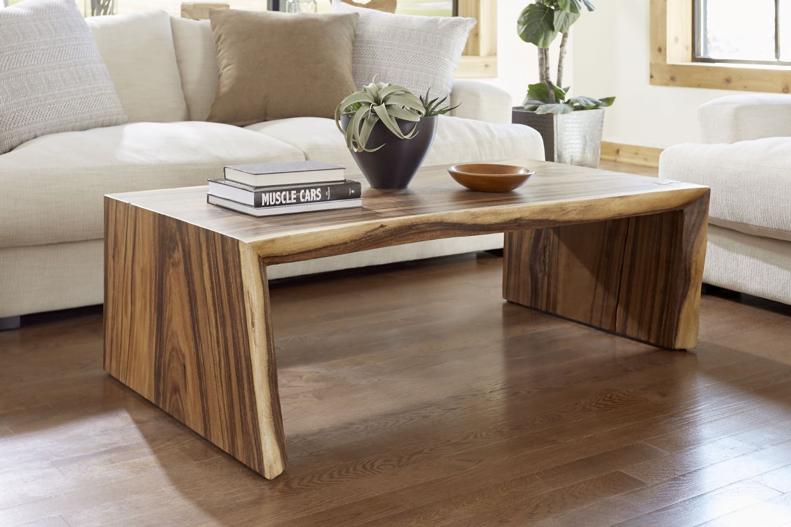 burl wood coffee table