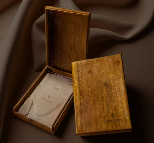 Walnut Wood Jewelry Box for Necklace and Earring – Rectangle