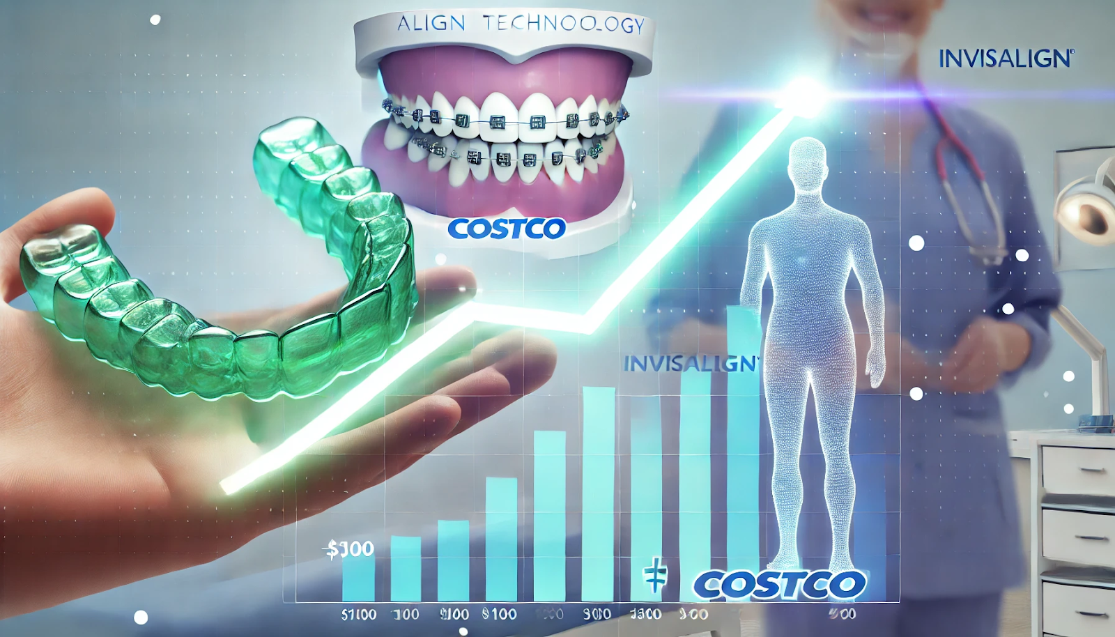 align technology share price 100$ 400$ invisalign cost costco