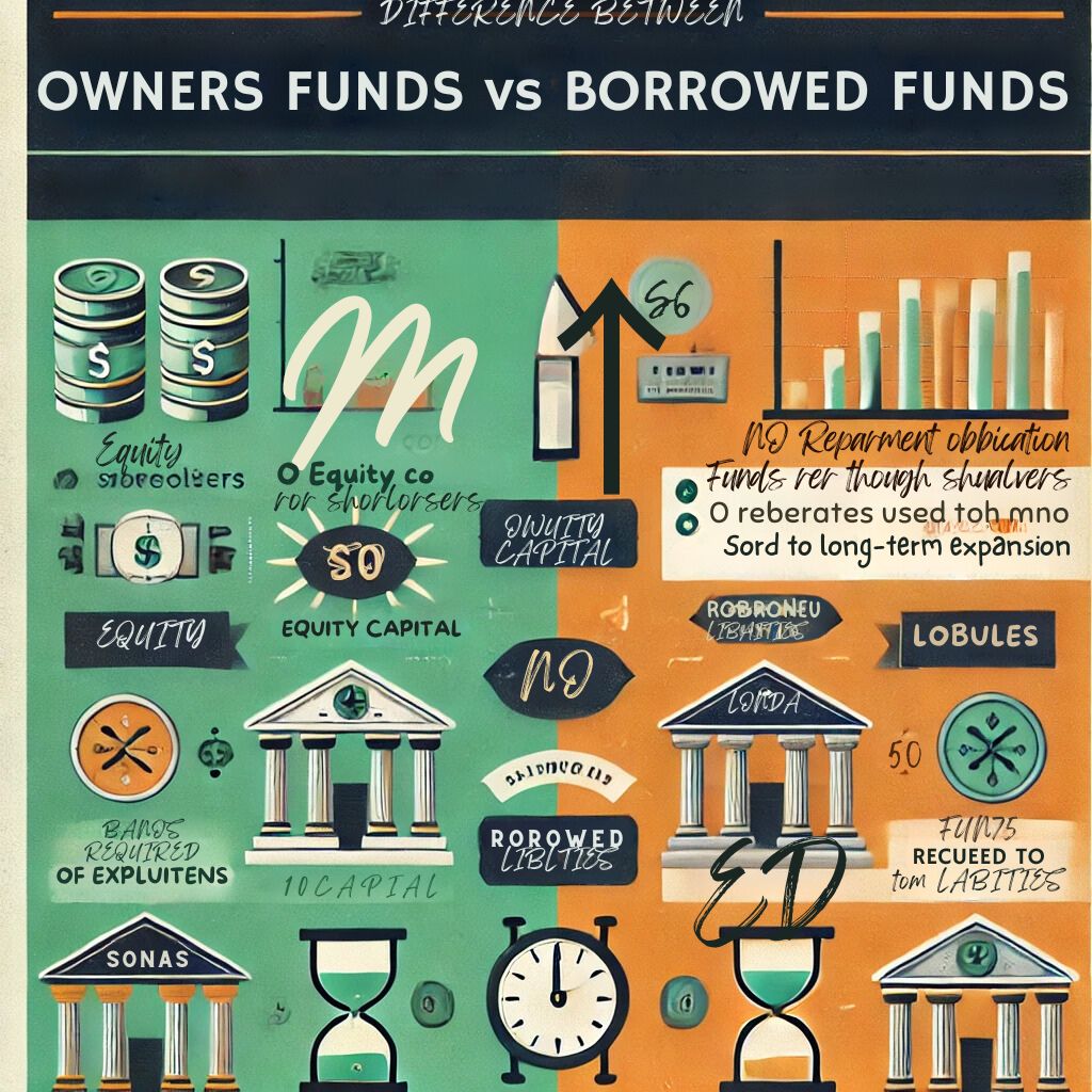 difference between owners funds and borrowed funds