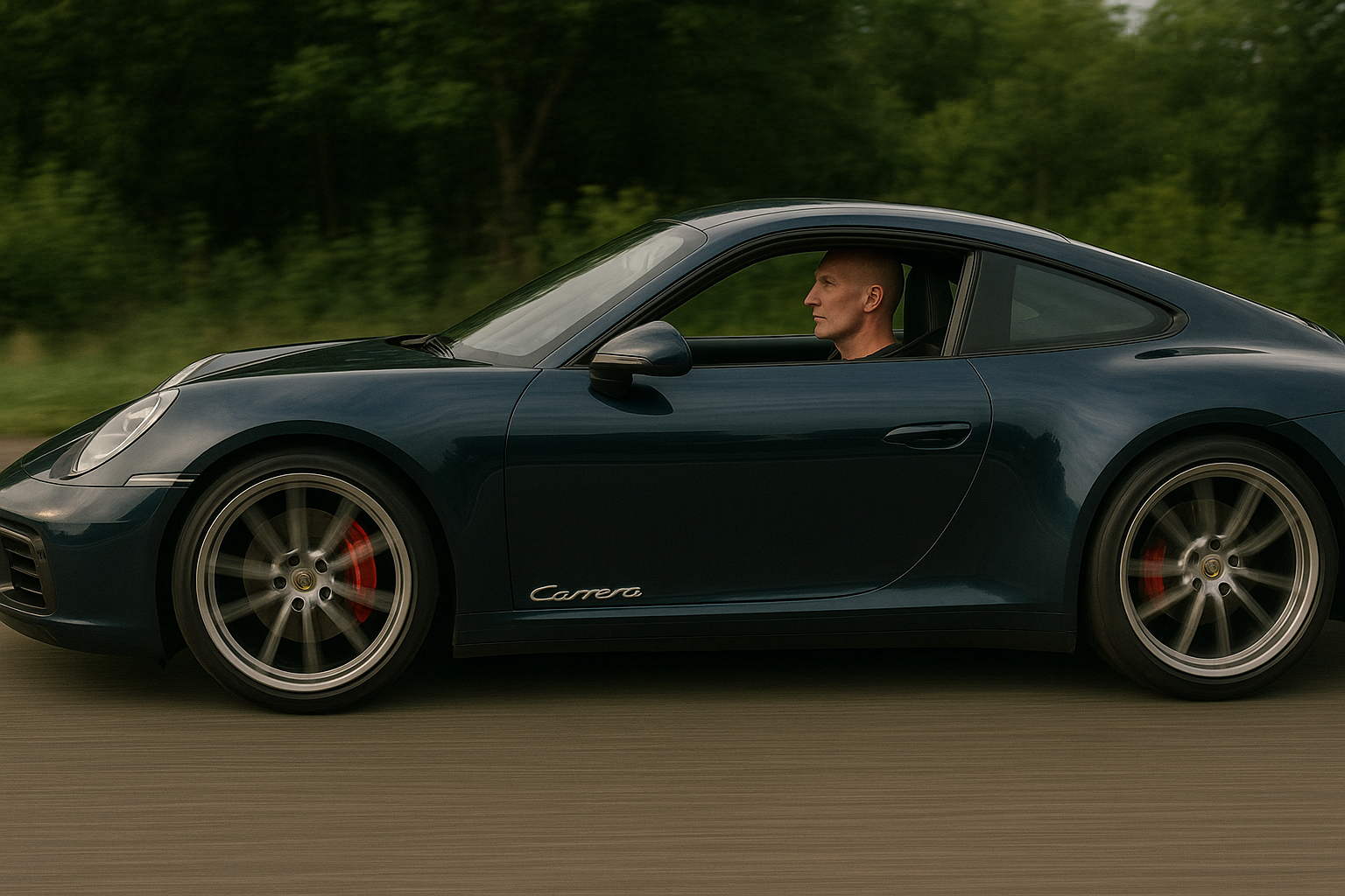 Sitting in Porsche