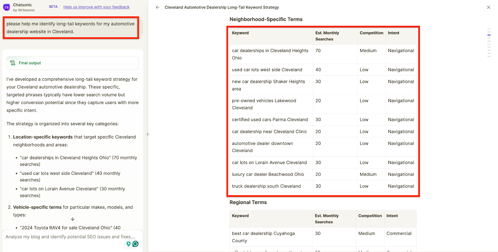 Identifying long-tail keywords using SEO AI agent