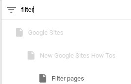 Filtrer les pages dans le nouvel éditeur Google Sites