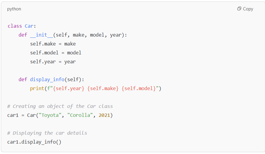 Example of how __init__() Method works in Python.