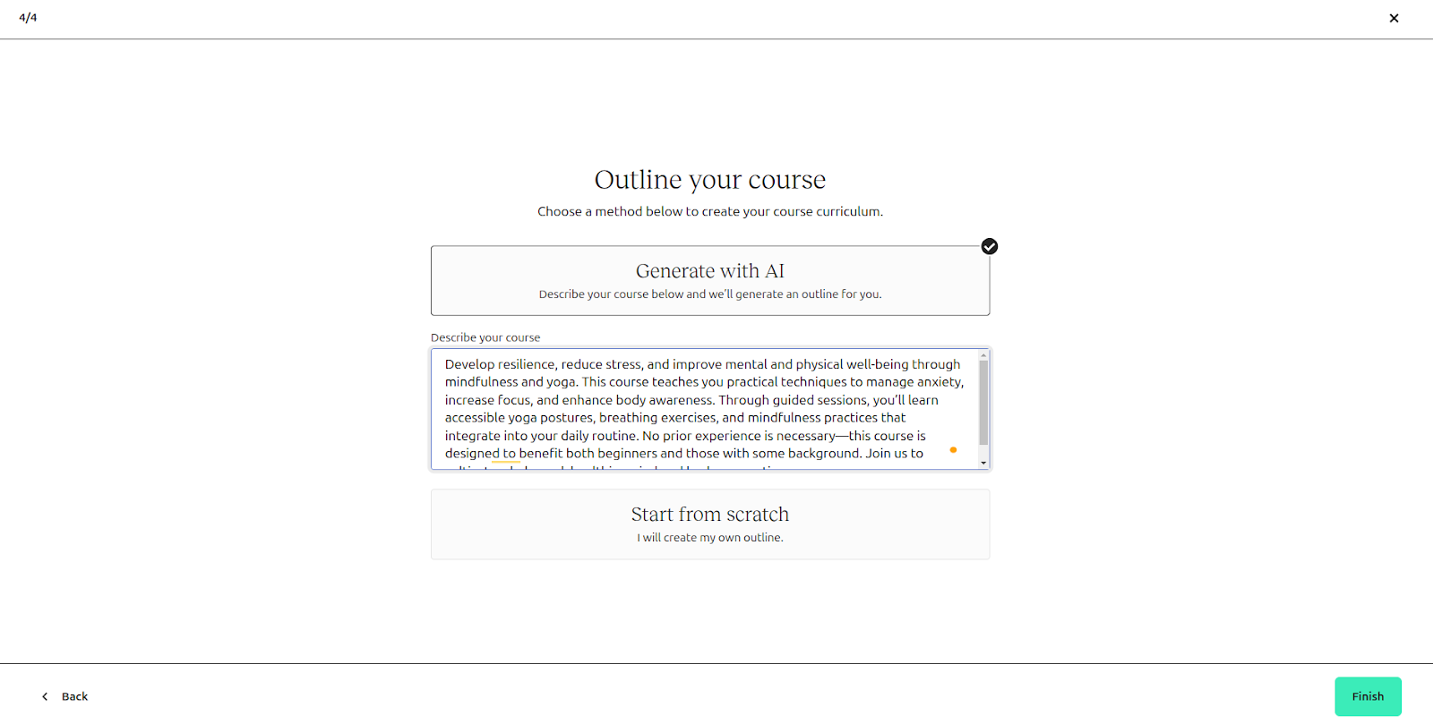course outline creator in Teachable
