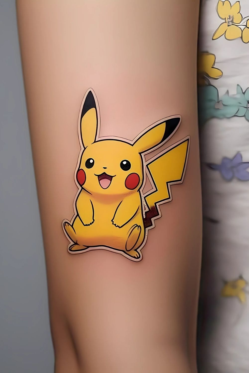 Pikachu Tattoo Sticker Style