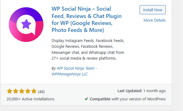 a screenshot of wp social ninja a  WordPress Plugins for Authors