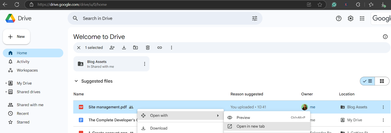 Right-click → Open in New Window