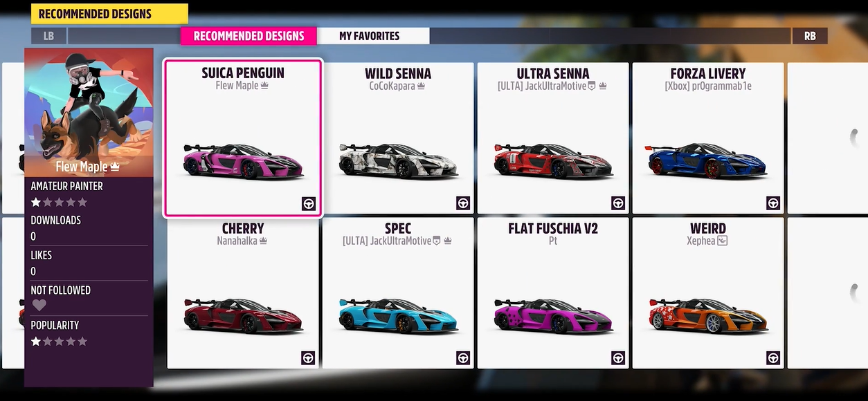 Car designs in Forza Horizon 5