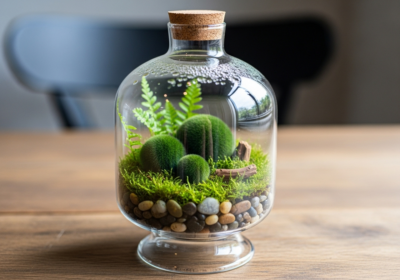 DIY Moss Ball Terrarium