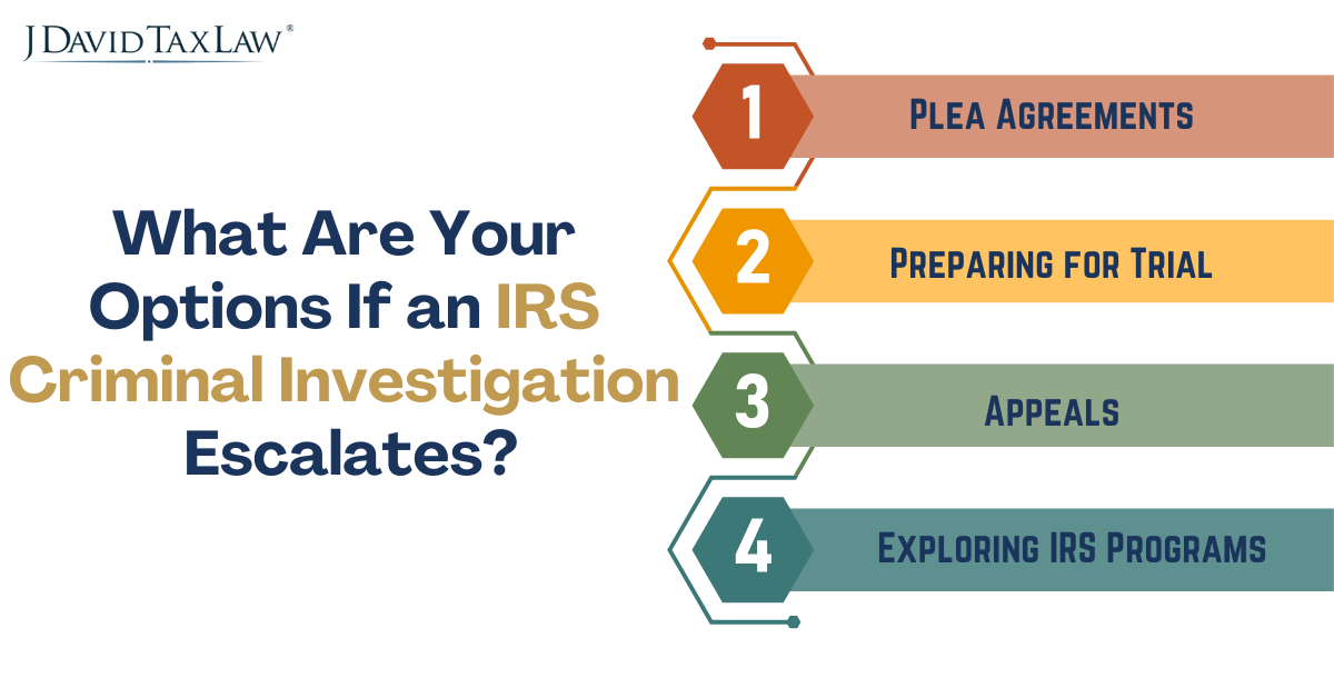 Options if an IRS Criminal Investigation Escalates