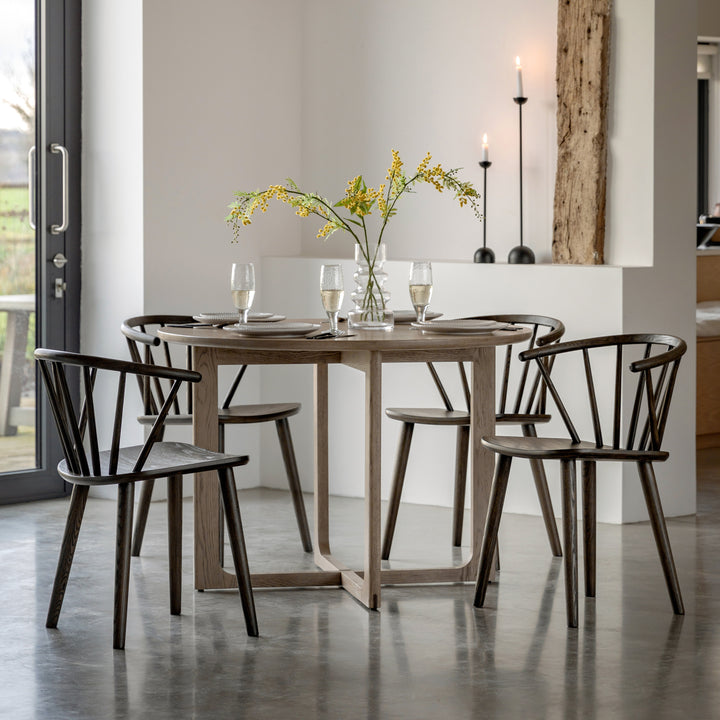Round Smoked Dining Table