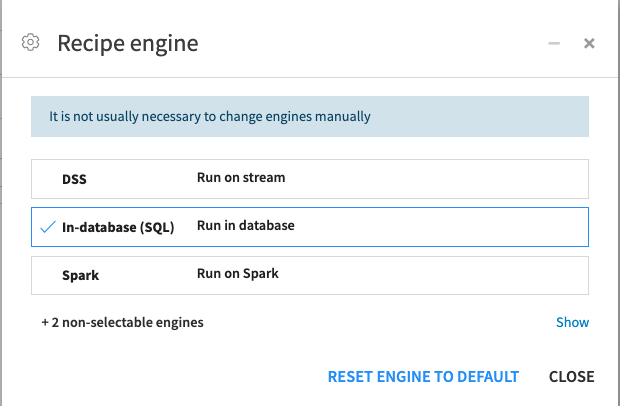 computation engine Dataiku