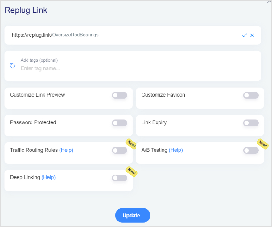 Add additional feature to your links