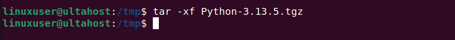 extract downloaded tar file