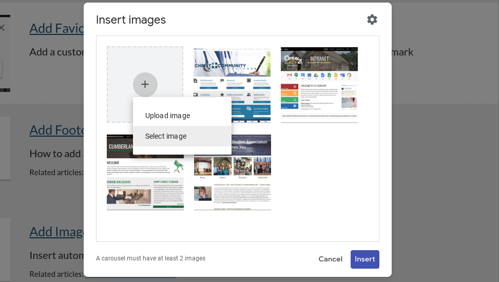 Ajouter des carrousels d'images - Insérer des curseurs d'images et des diaporamas d'images automatiques - nouveaux sites Google