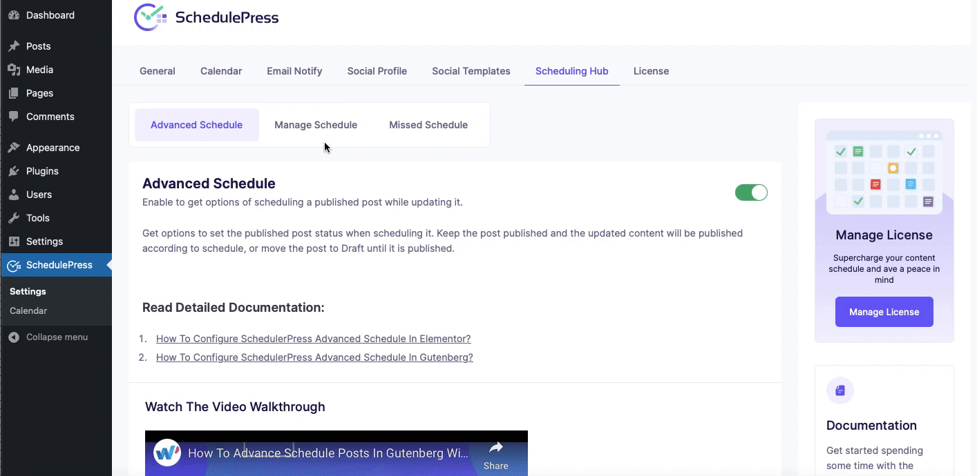 Advanced Schedule In SchedulePress 