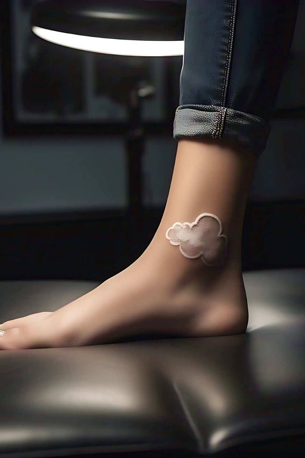 Minimalist Cloud Tattoo Ankle