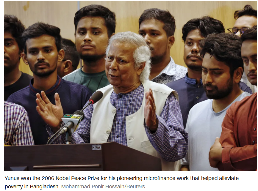 Nobel Laureate Muhammad Yunus Takes Charge of Interim Government in Bangladesh