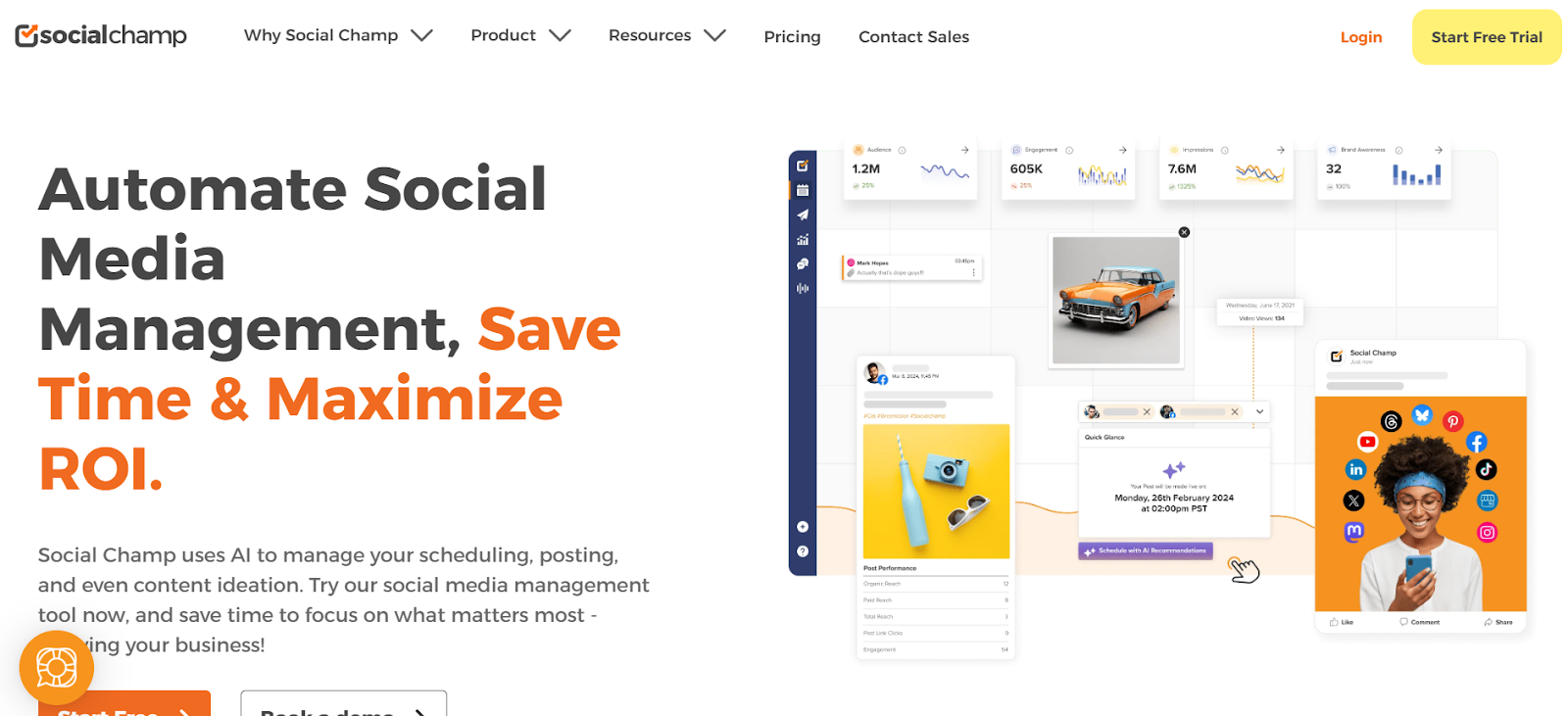 socialchamp homepage screenshot