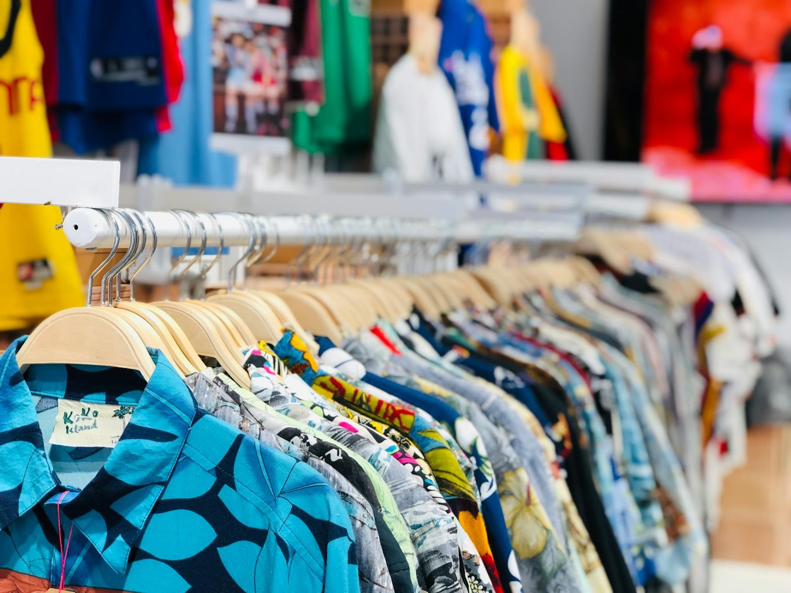 shallow focus photo of clothing rack