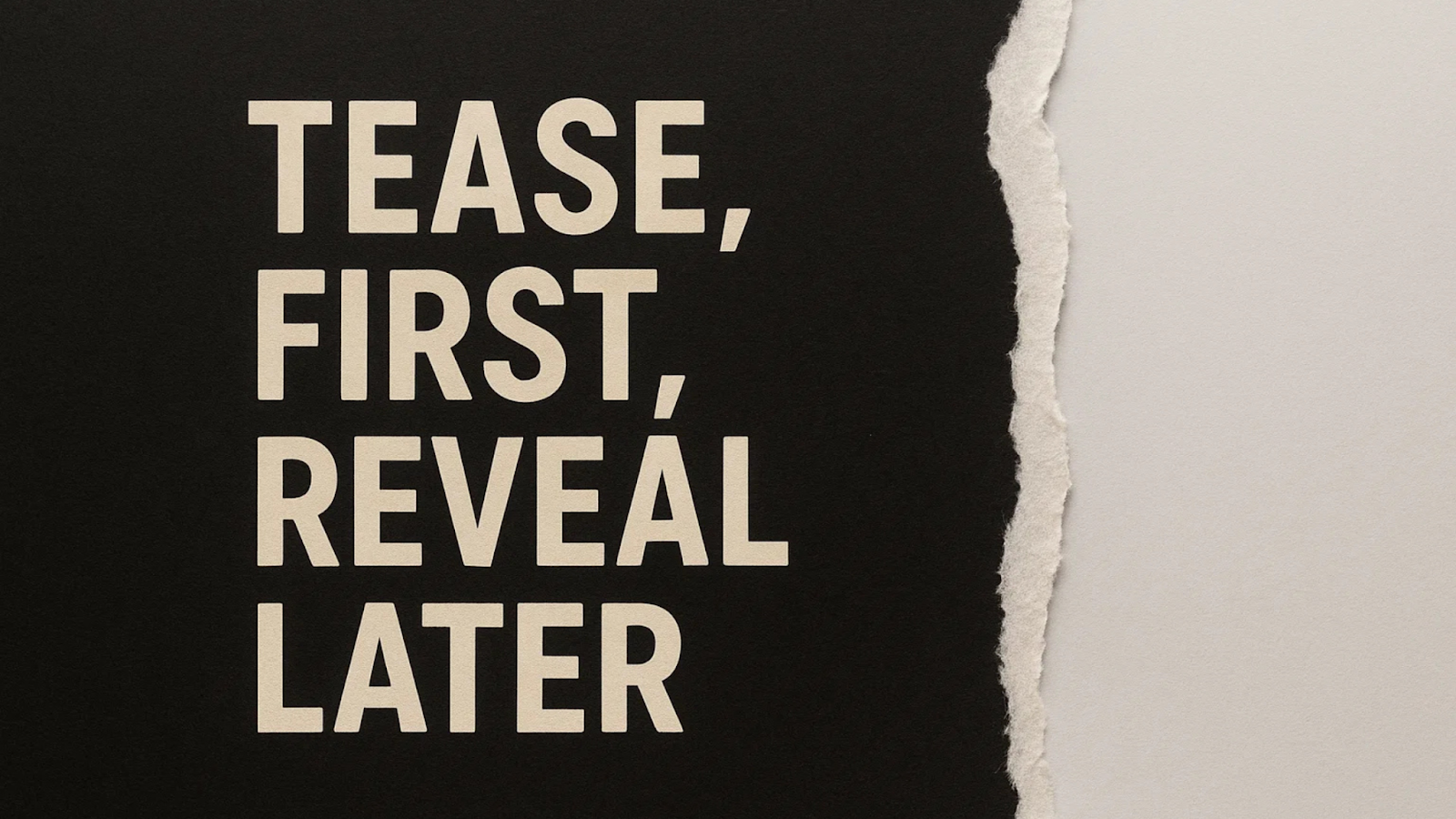 tease first, reveal later