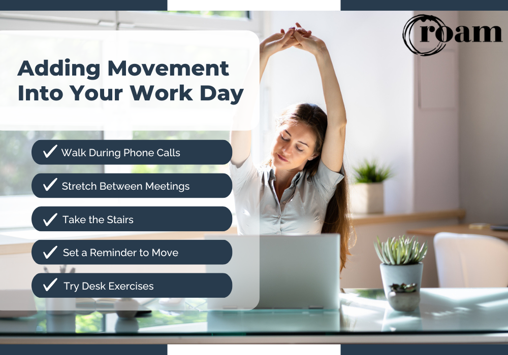 ways to add movement to your work day