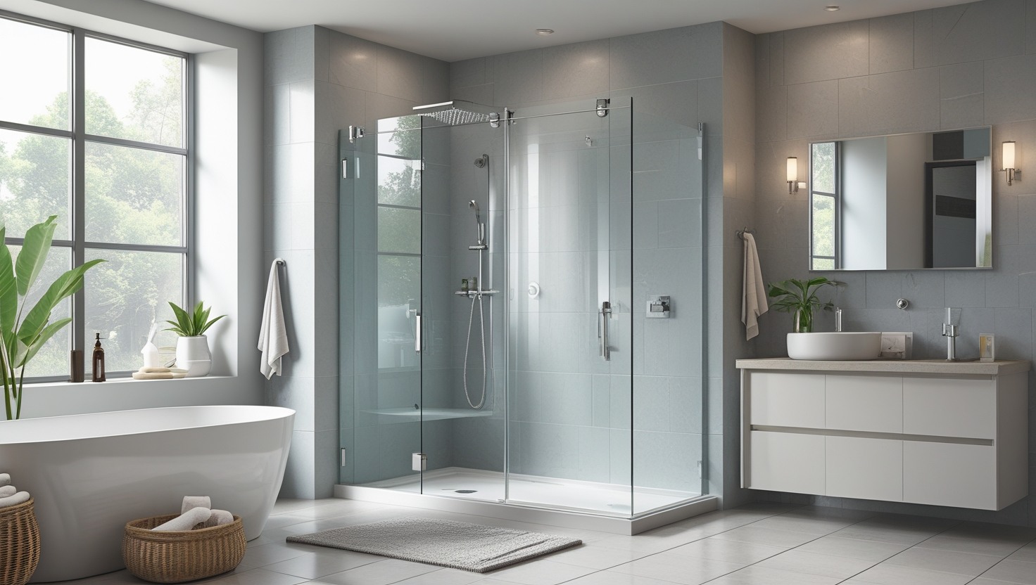 framless shower doors for shower 56x68