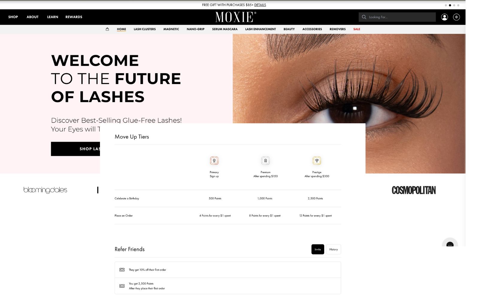MoxieLash Tiered Loyalty Programs