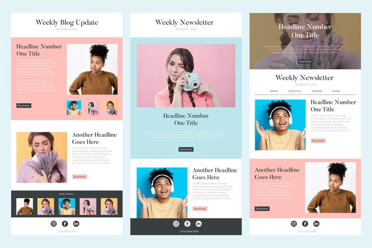 Collection of blogging website templates