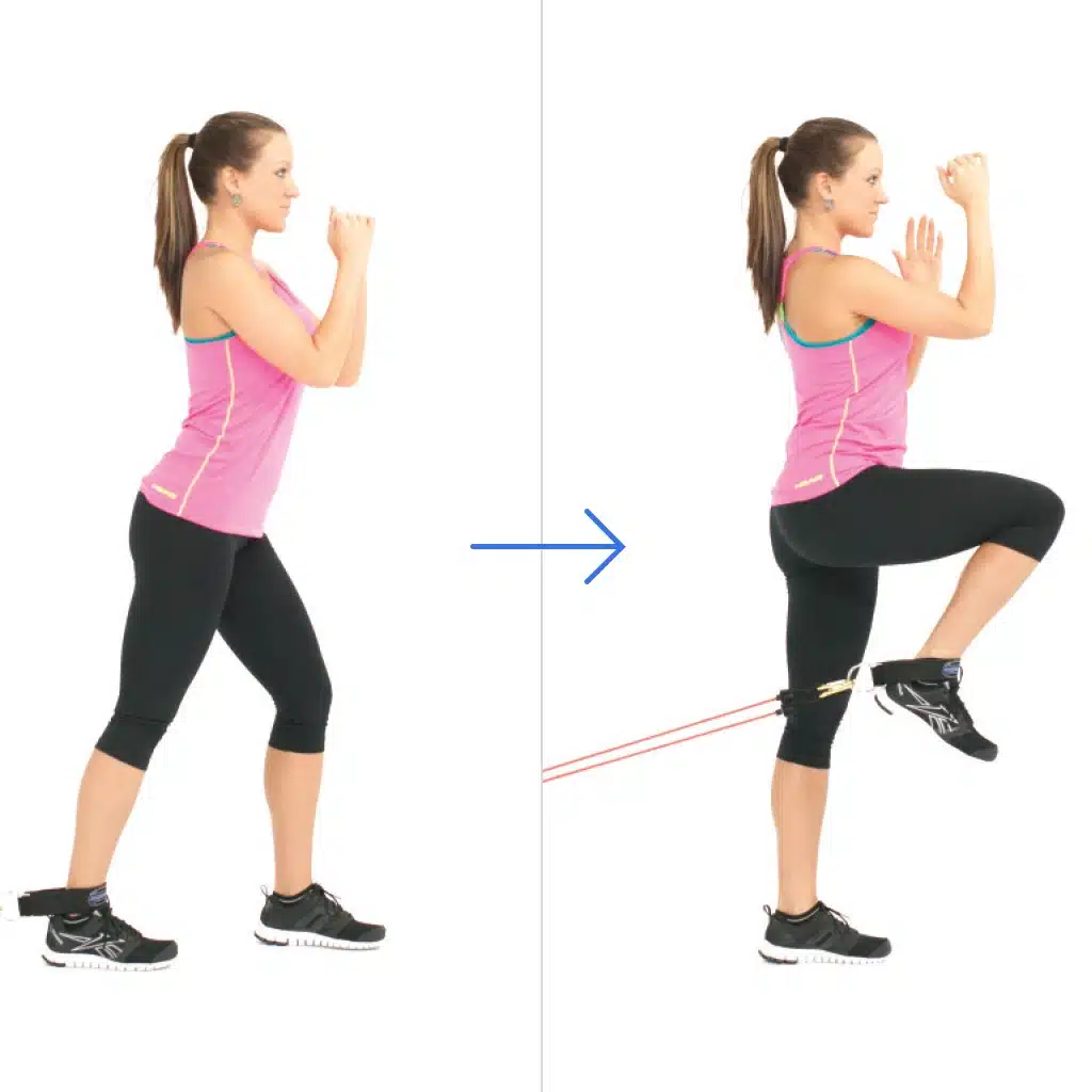 Drills to Master the Split Leap - Knee Raises with Resistance Bands