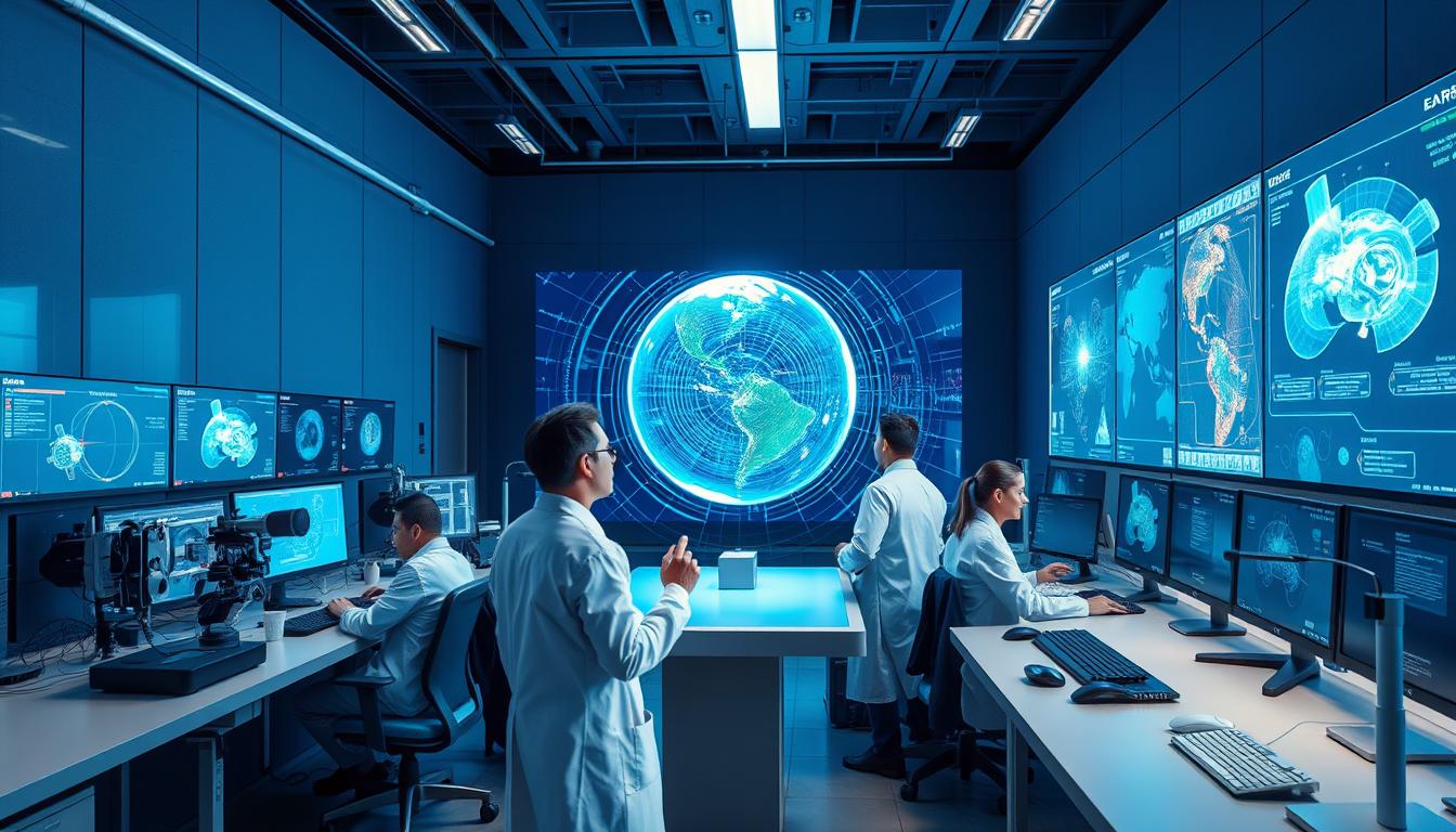 Scientists working with advanced magnetometers and computer models to study Earth's magnetic field