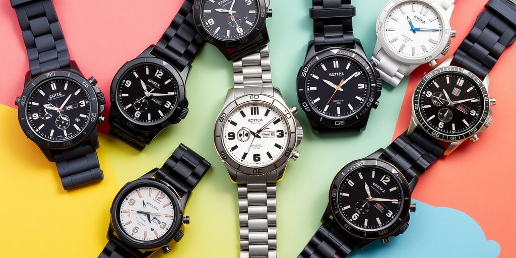 Sporty watches in various styles for active lifestyles.
