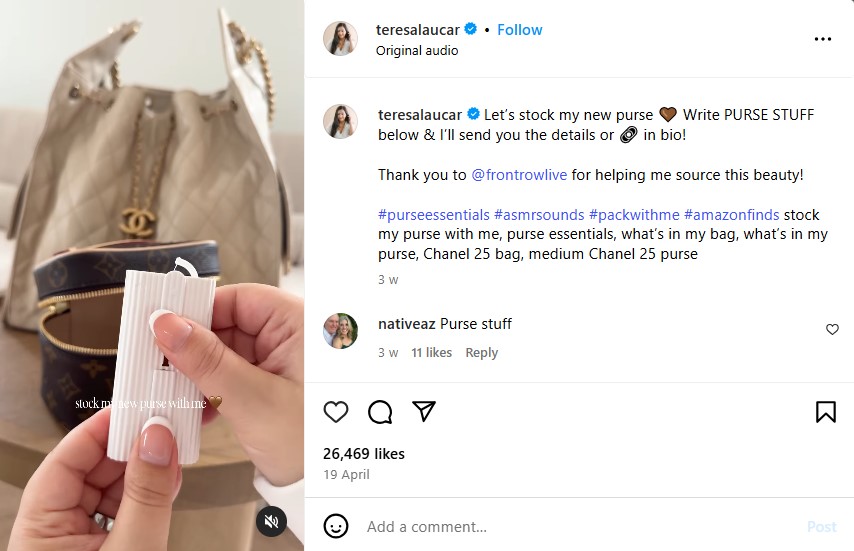 affiliate marketing posts on IG