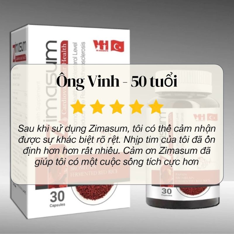 Đánh giá của khách hàng Ông Vinh về thuốc bổ tim Zimasum