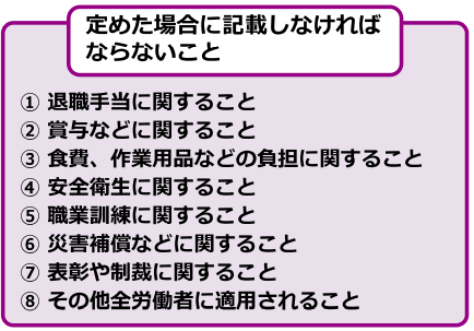 定めた場合に就業規則へ記載すべきこと