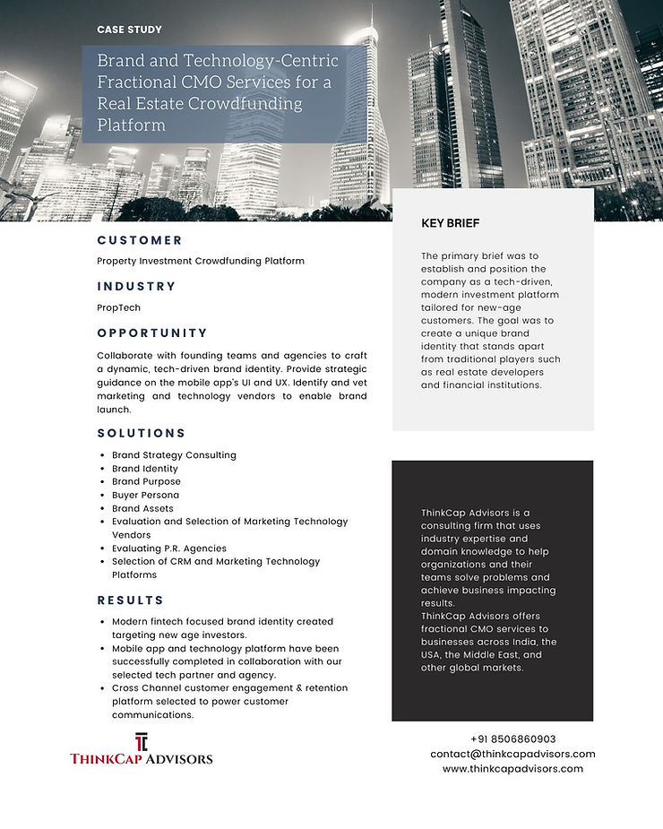 Fractional CMO Services For a Proptech Company
