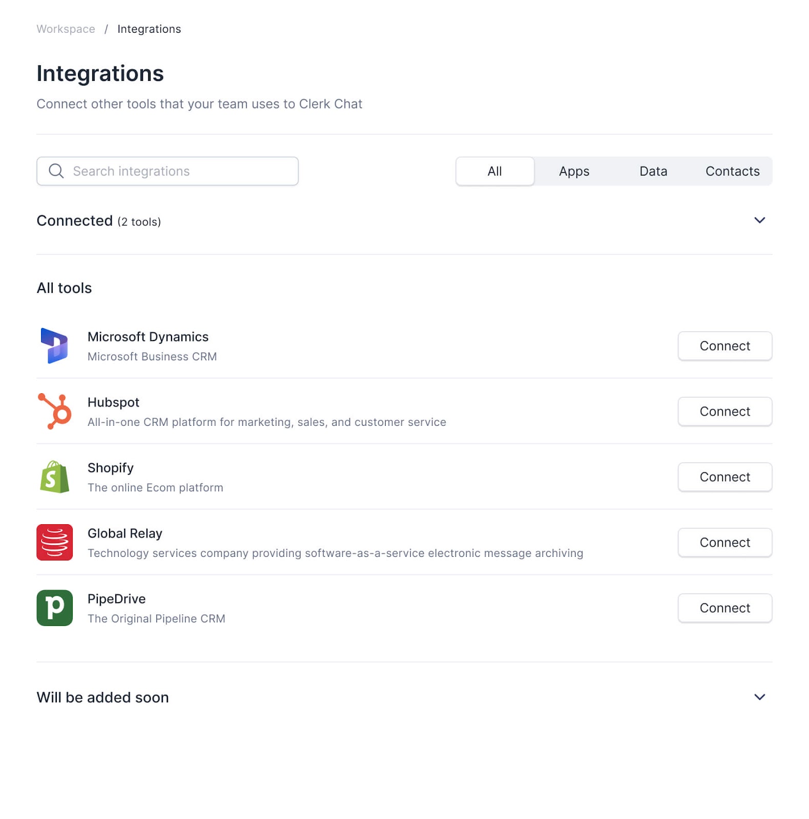 Integration list