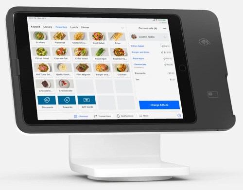 Square iPad stand.