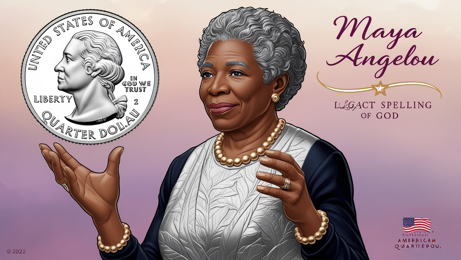 2022 Maya Angelou Quarter with Correct Spelling of God