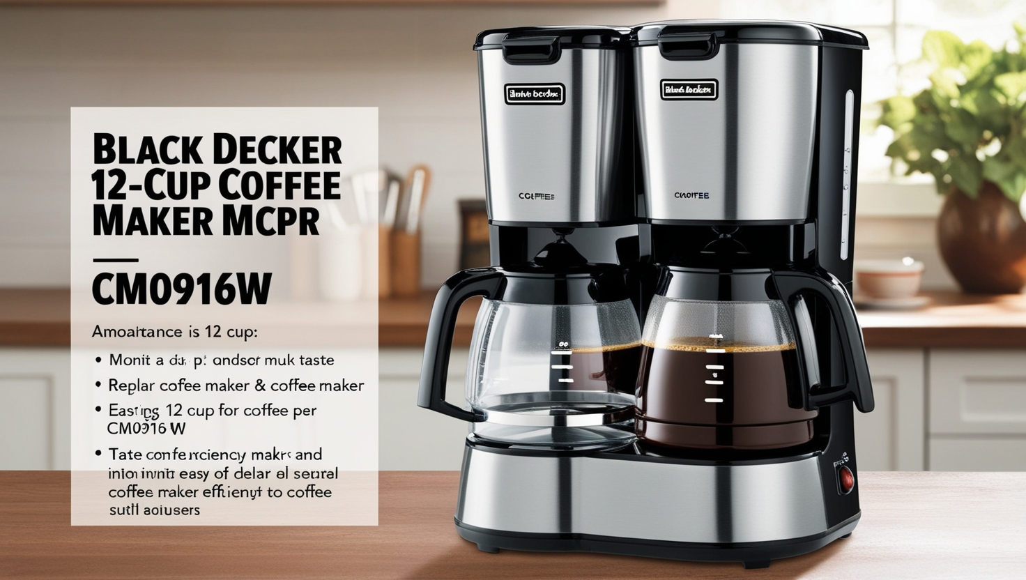 Black Decker 12 Cup Coffee Maker CM0916W
