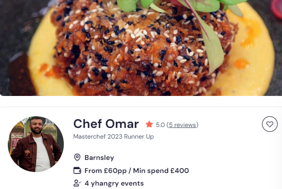 chef Omar as one of the top 20 chefs in UK